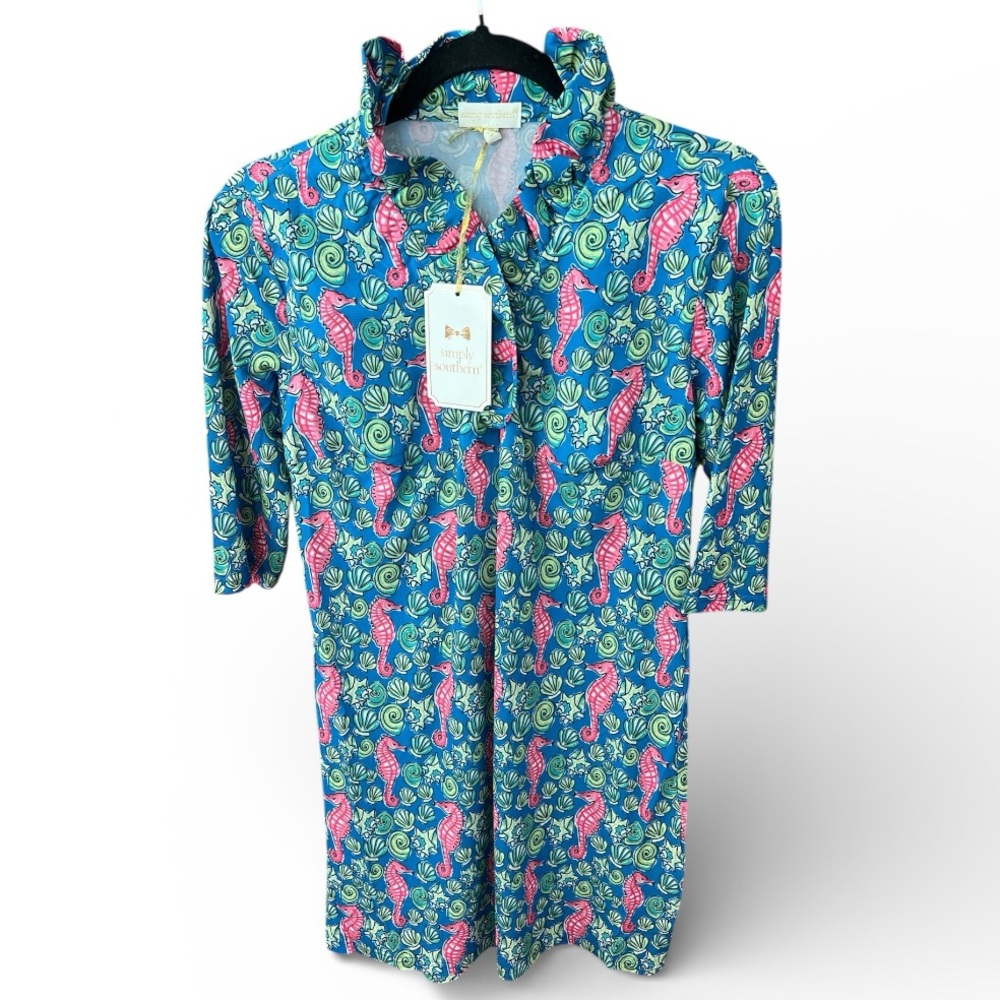 Simply Southern Pursuit of Happiness Dress “Caroline” Sea horse/ Sea Shell